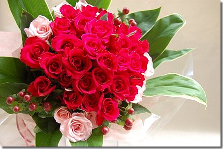 赤いバラプロポーズ花束